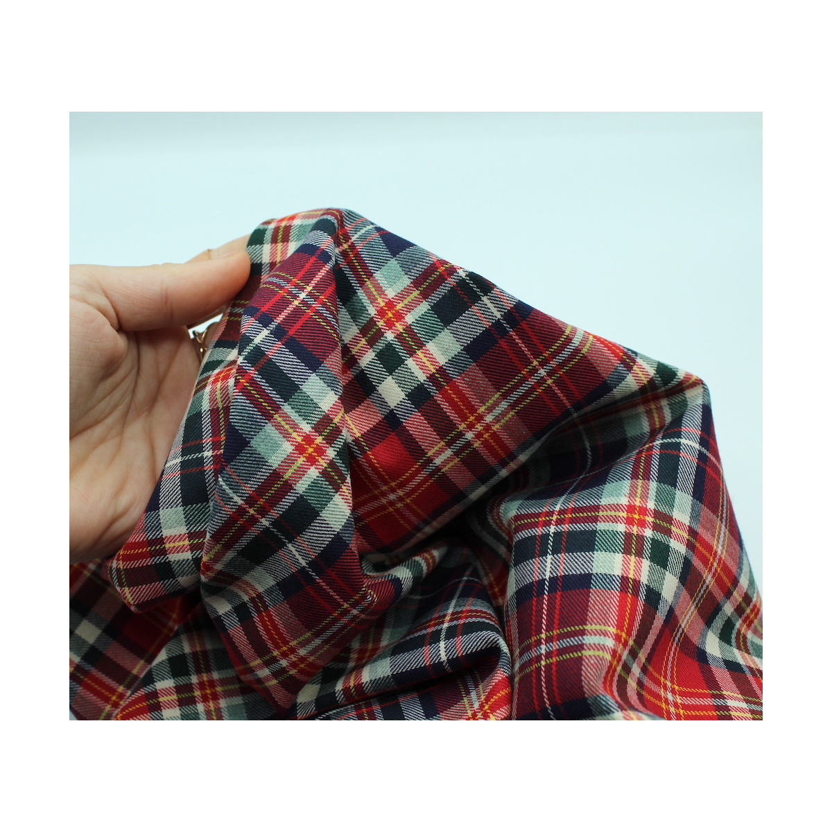 Tissu sergé de coton organique tartan Tissu sergé de coton organique tartan
