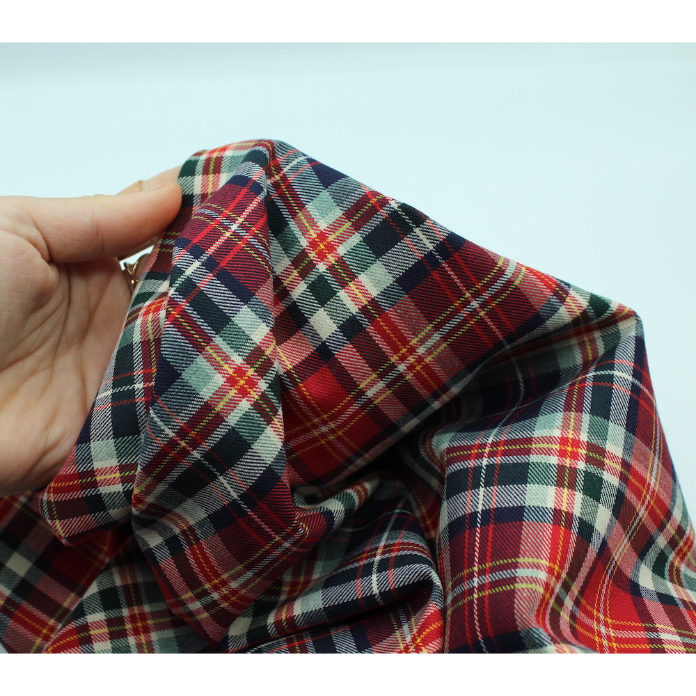 Tissu sergé de coton organique tartan