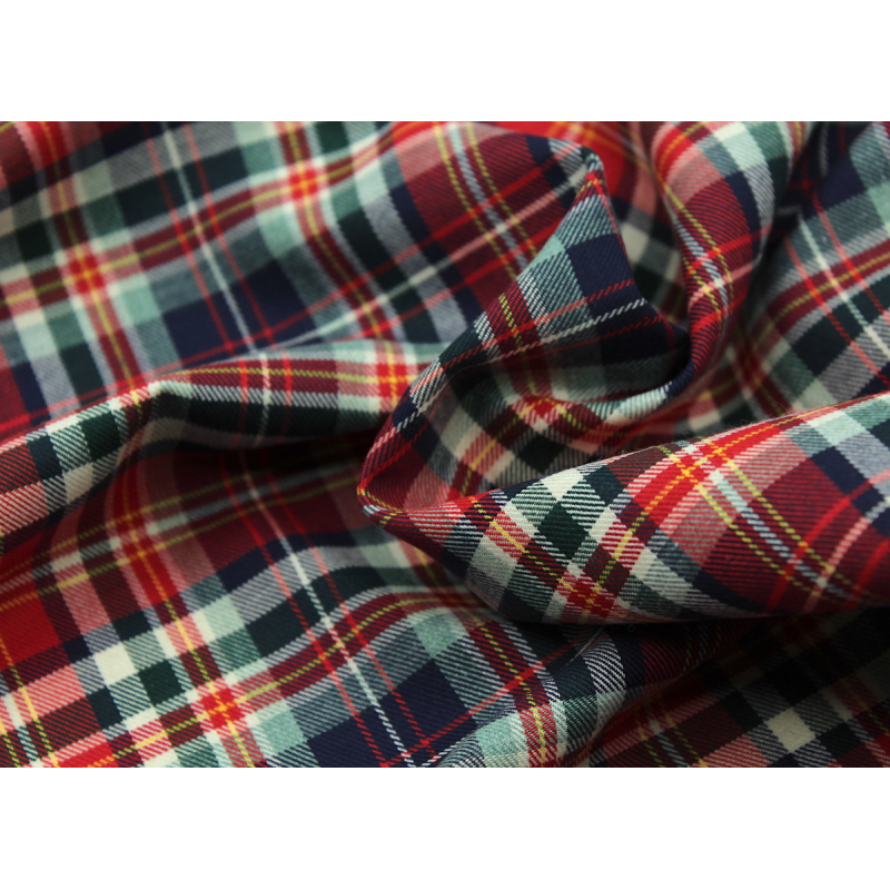 Tissu sergé de coton organique tartan