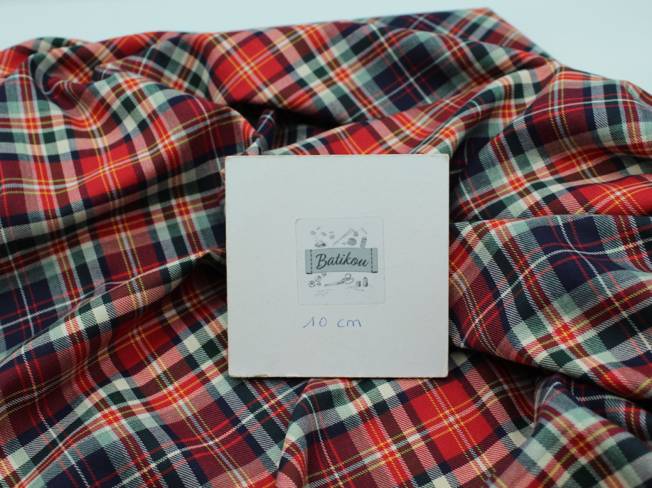 Tissu sergé de coton organique tartan