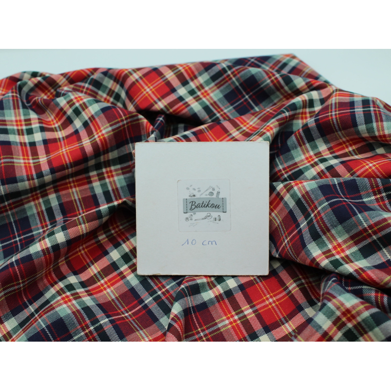 Tissu sergé de coton organique tartan
