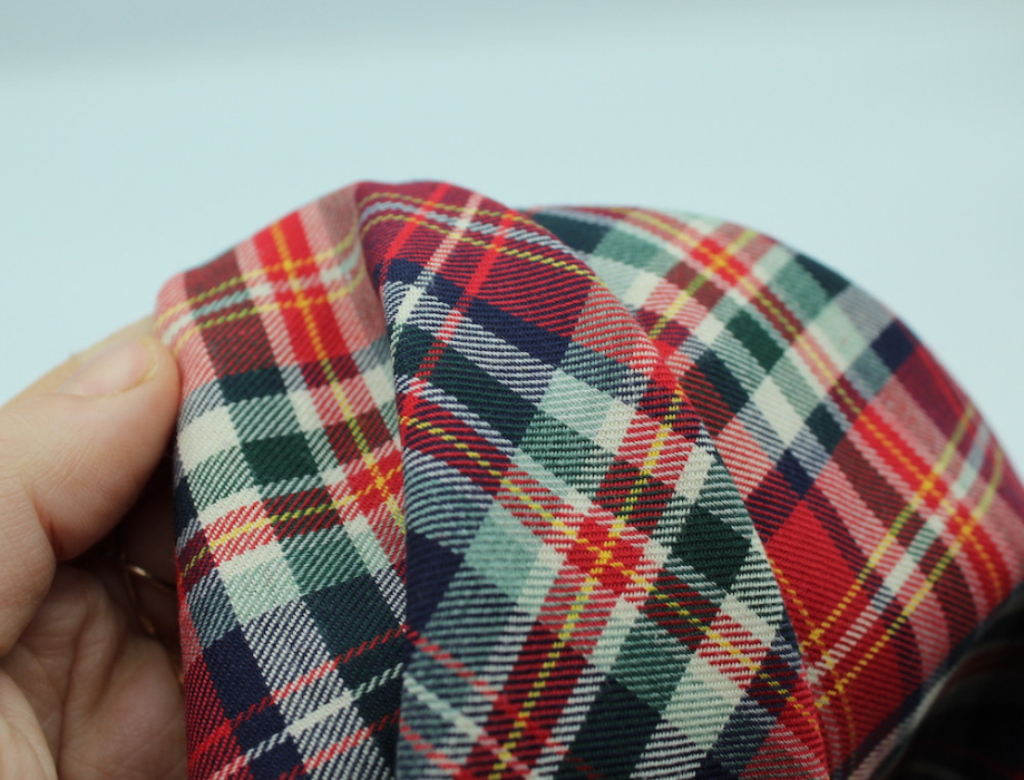 Tissu sergé de coton organique tartan