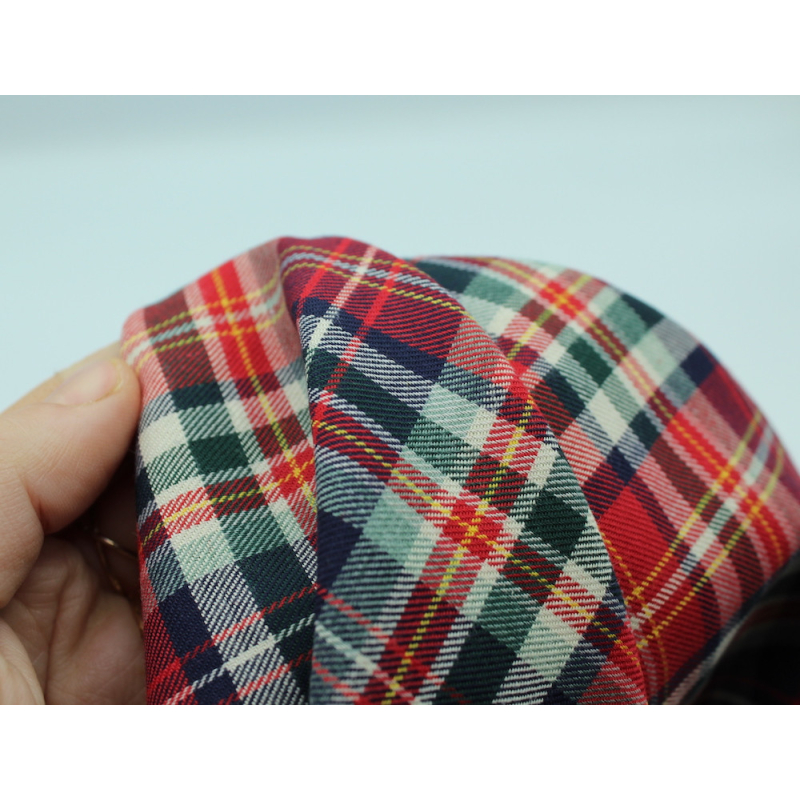 Tissu sergé de coton organique tartan