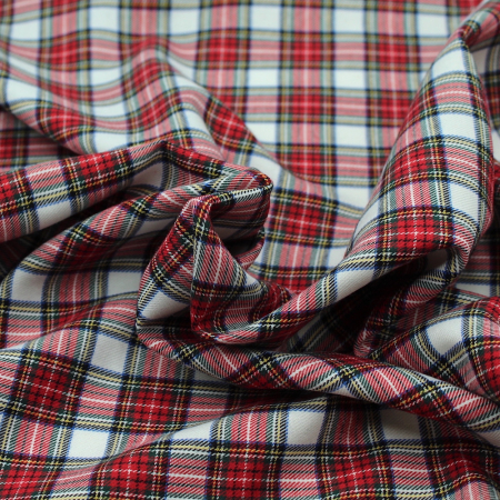 Tissu sergé de coton organique tartan Tissu sergé de coton organique tartan