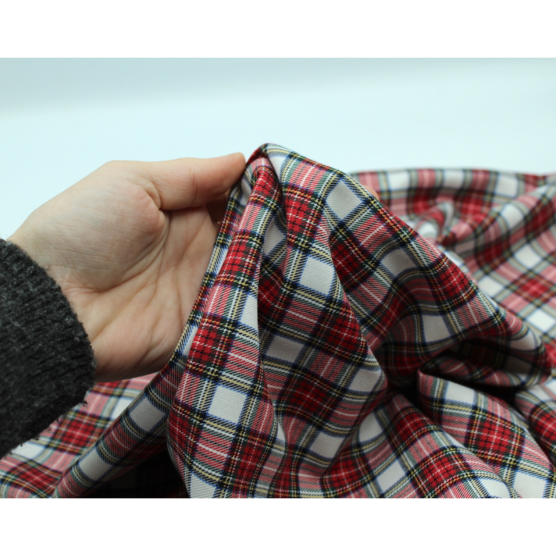 Tissu sergé de coton organique tartan