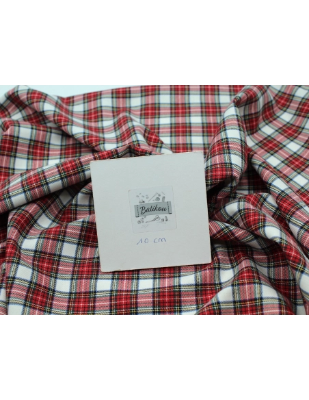 Tissu sergé de coton organique tartan