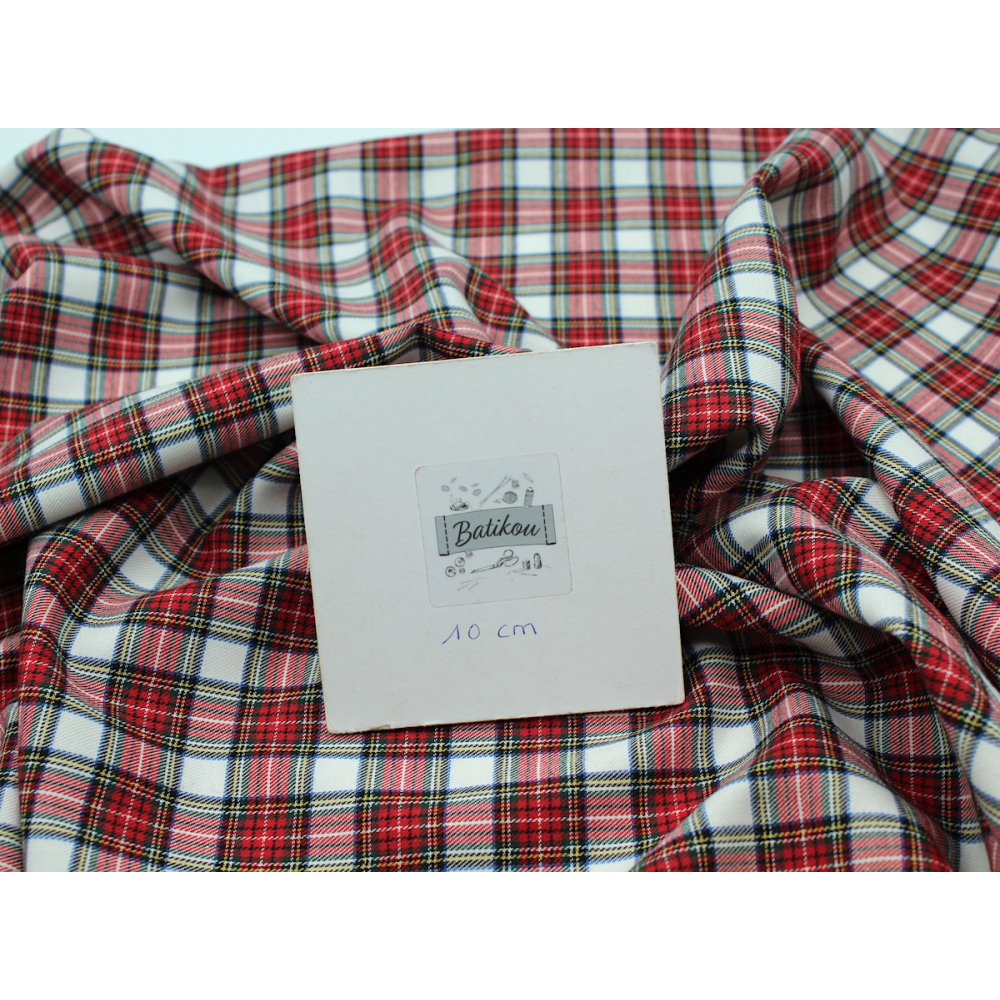 Tissu sergé de coton organique tartan