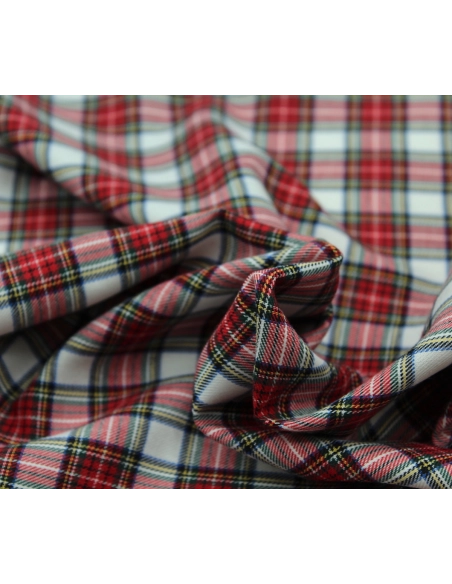Tissu sergé de coton organique tartan