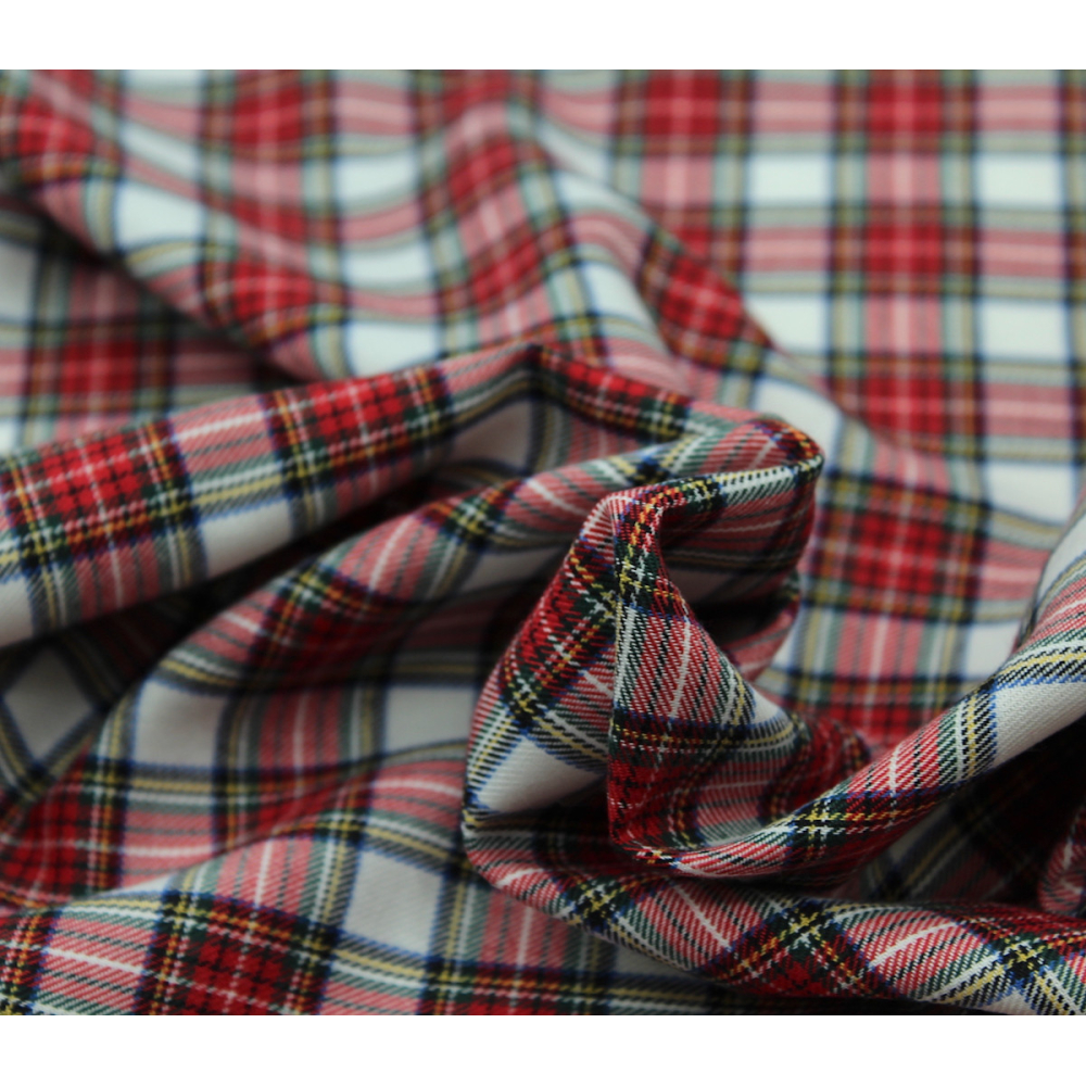 Tissu sergé de coton organique tartan