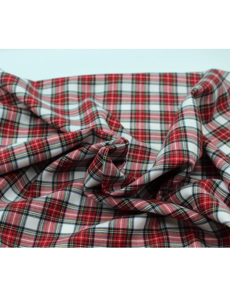 Tissu sergé de coton organique tartan