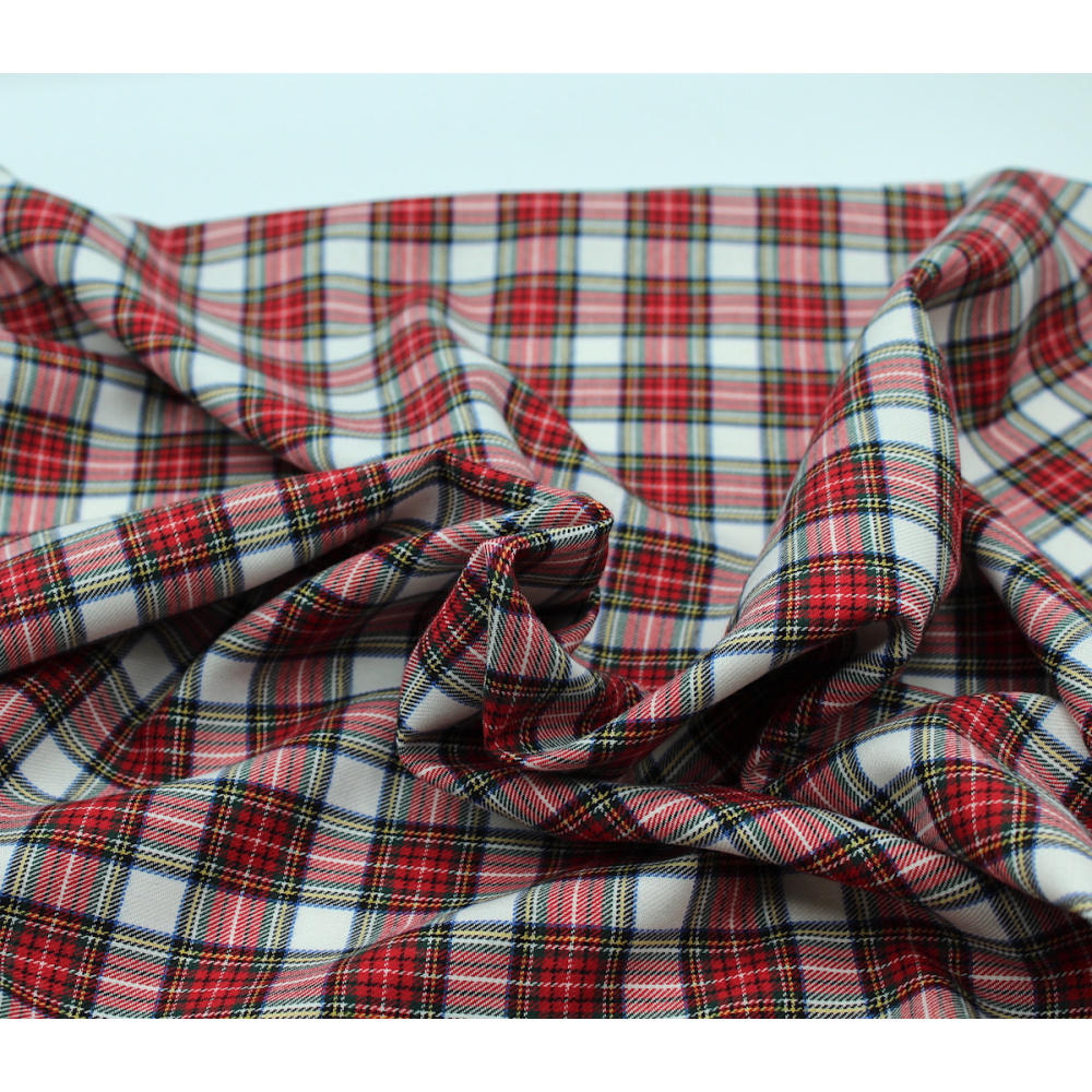 Tissu sergé de coton organique tartan