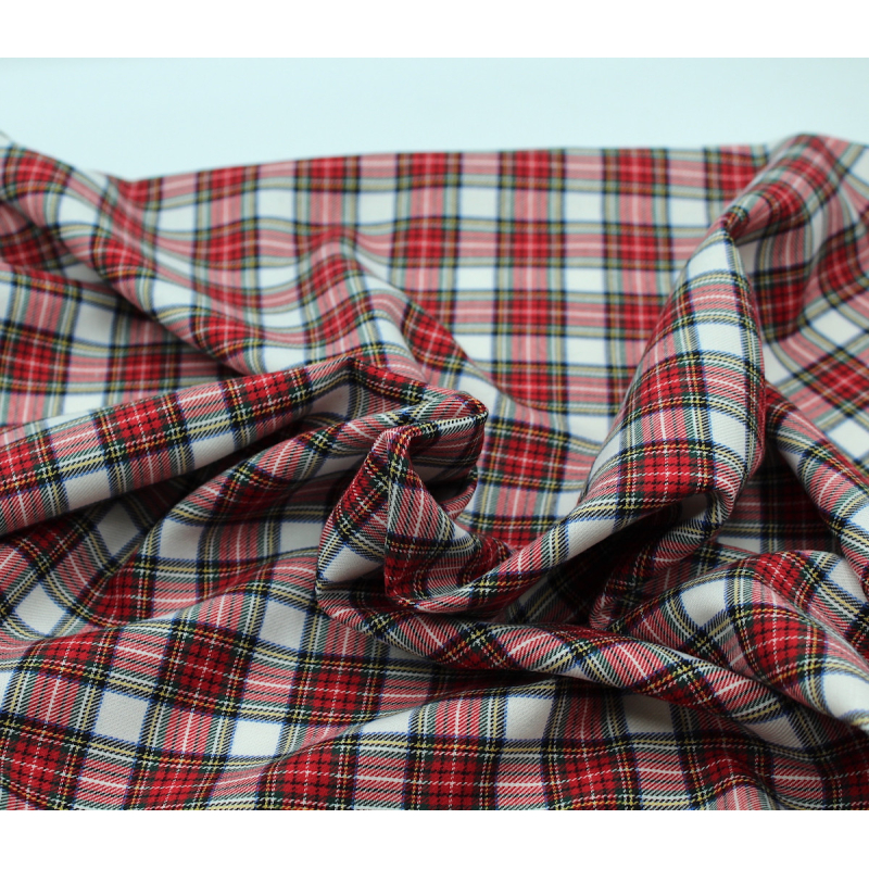 Tissu sergé de coton organique tartan