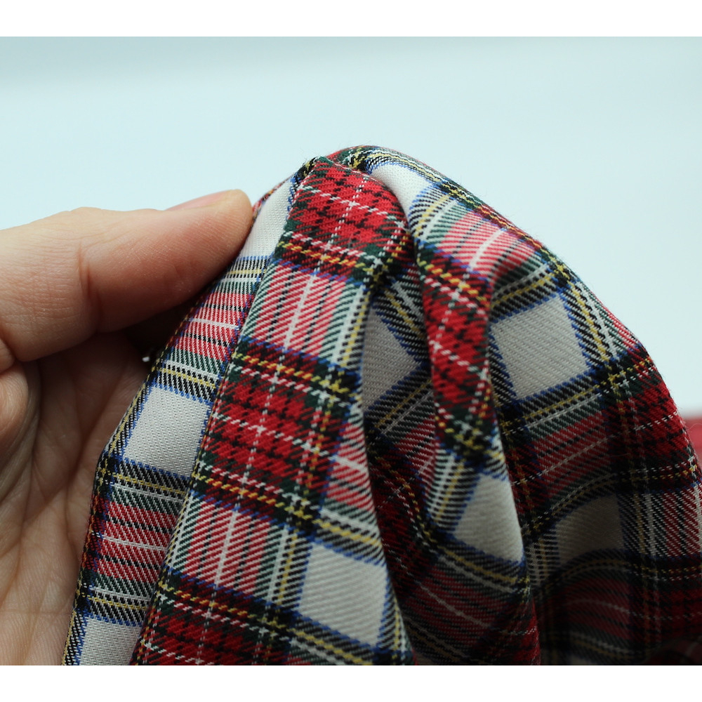 Tissu sergé de coton organique tartan