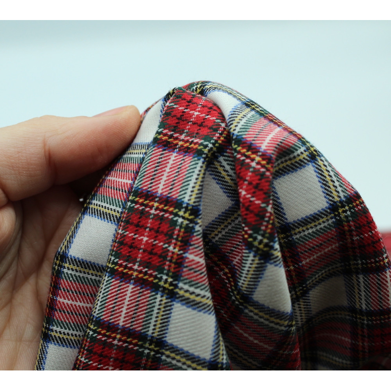 Tissu sergé de coton organique tartan