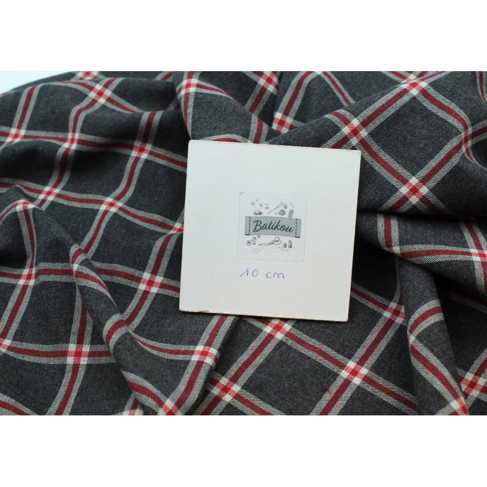 Tissu sergé de coton gratté organique imprimé tartan