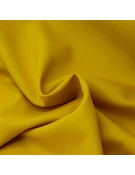 Voile de coton organique uni coloris moutarde