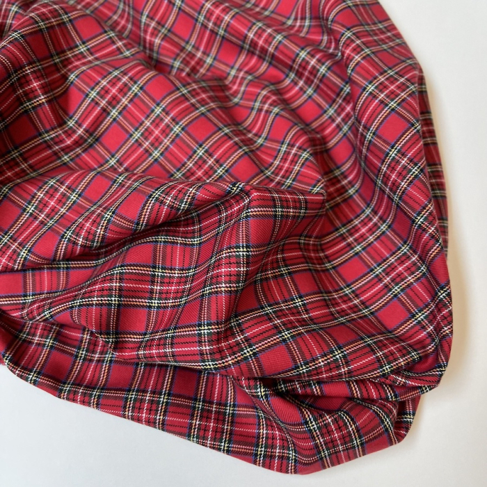 Santa - Tissu sergé de coton organique tartan Batikou - 1