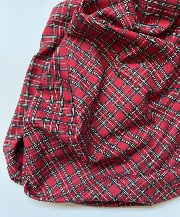 Santa - Tissu sergé de coton organique tartan Batikou - 2