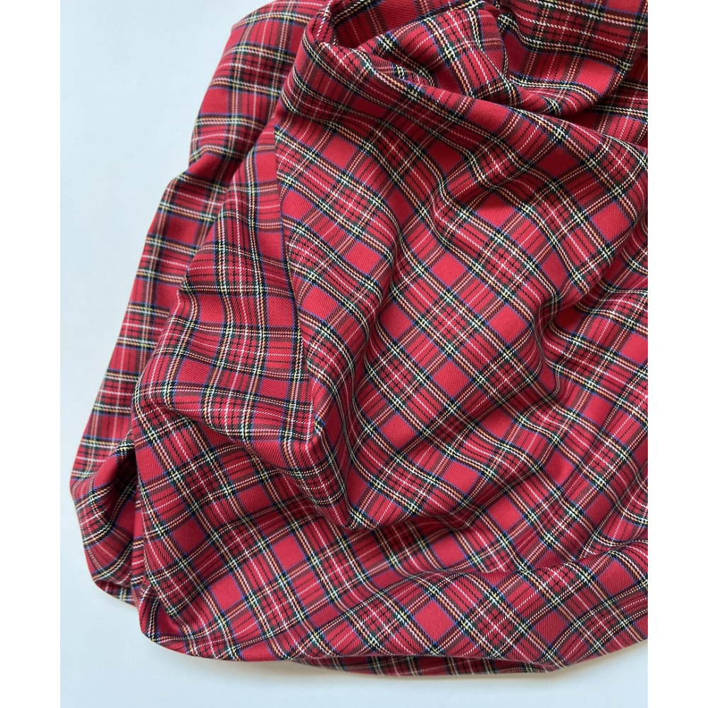 Santa - Tissu sergé de coton organique tartan Batikou - 2