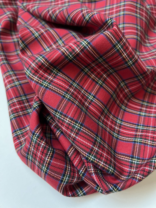 Santa - Tissu sergé de coton organique tartan Batikou - 3