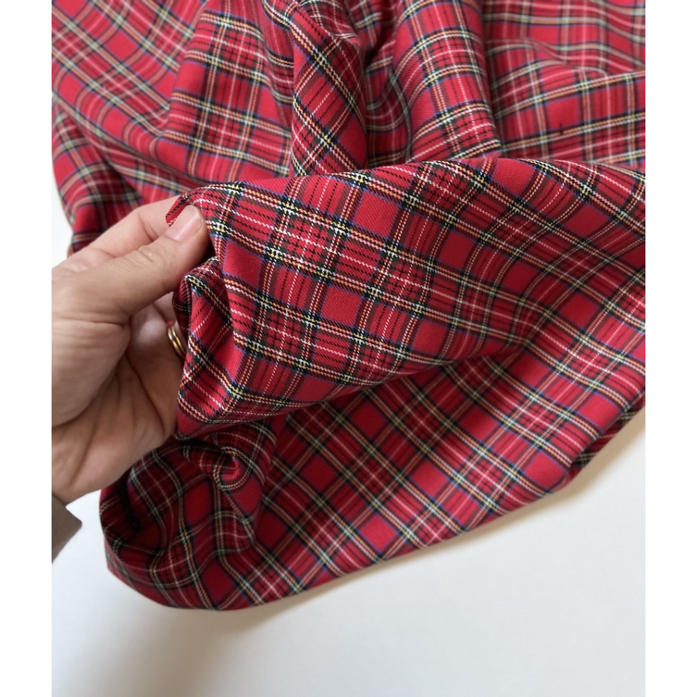 Santa - Tissu sergé de coton organique tartan Batikou - 4