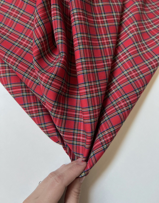 Santa - Tissu sergé de coton organique tartan Batikou - 5