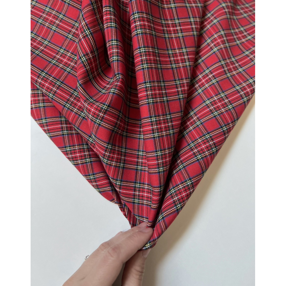 Santa - Tissu sergé de coton organique tartan Batikou - 5