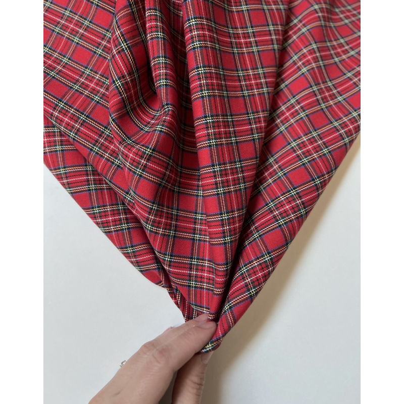 Santa - Tissu sergé de coton organique tartan Batikou - 5