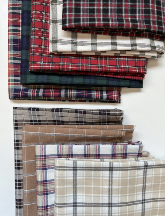 Santa - Tissu sergé de coton organique tartan Batikou - 8