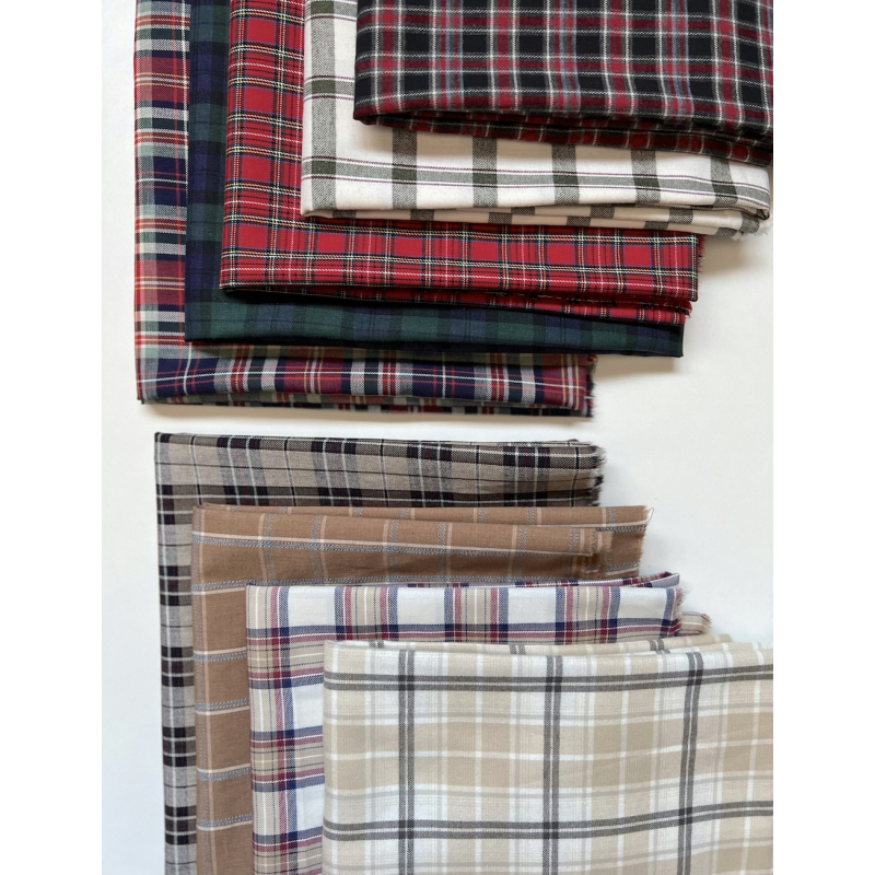 Santa - Tissu sergé de coton organique tartan Batikou - 8