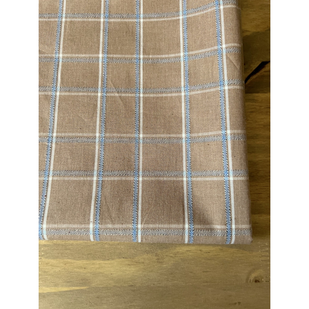 Tommy - Coton gratté organique imprimé carreaux tartan noix Tommy - Coton gratté organique imprimé carreaux tartan noix