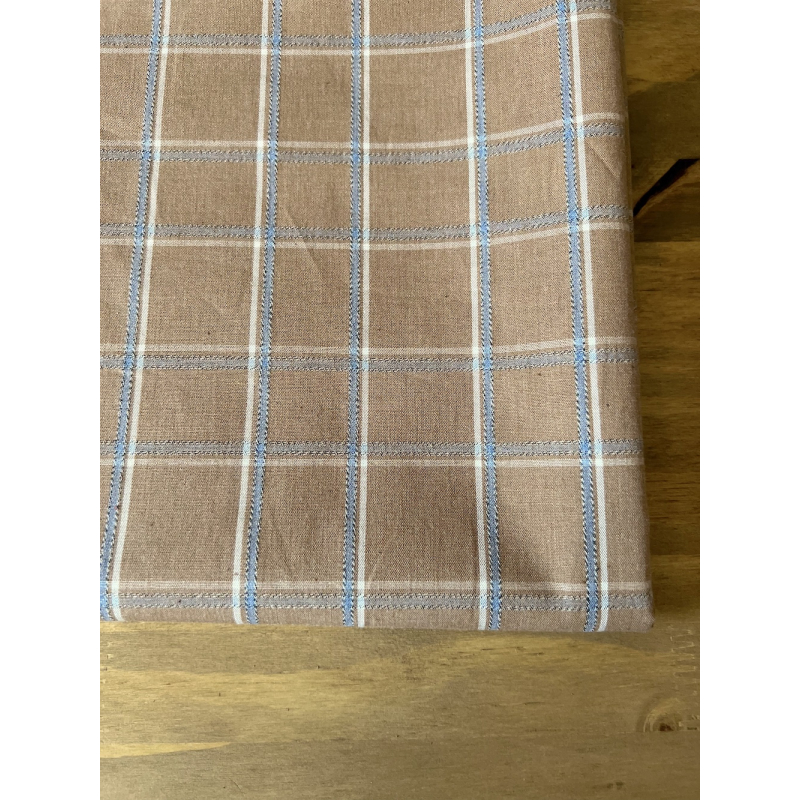 Tommy - Coton gratté organique imprimé carreaux tartan noix