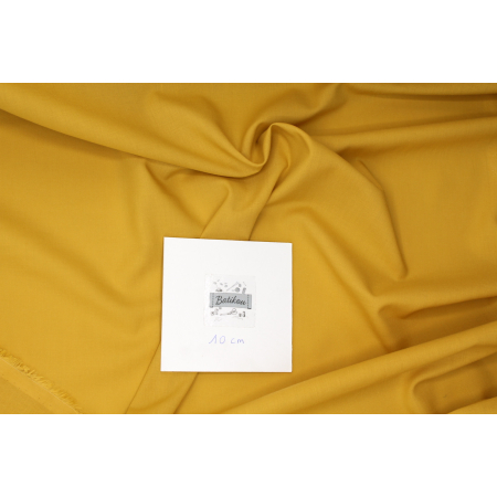 Voile de coton organique uni coloris moutarde Voile de coton organique uni coloris moutarde