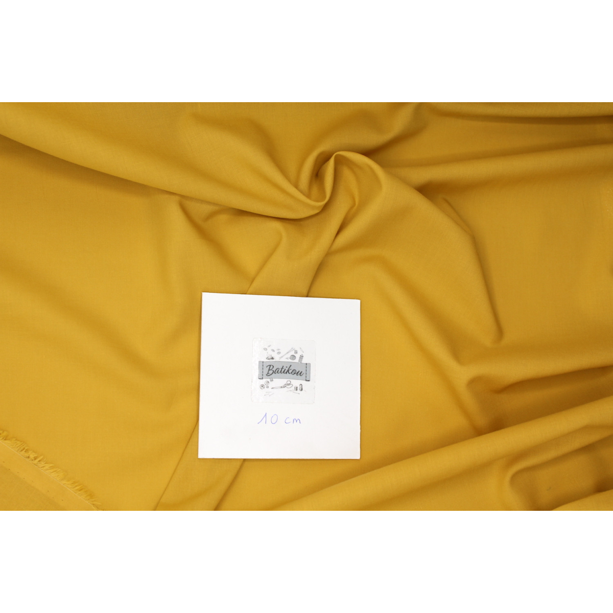 Voile de coton organique uni coloris moutarde Voile de coton organique uni coloris moutarde