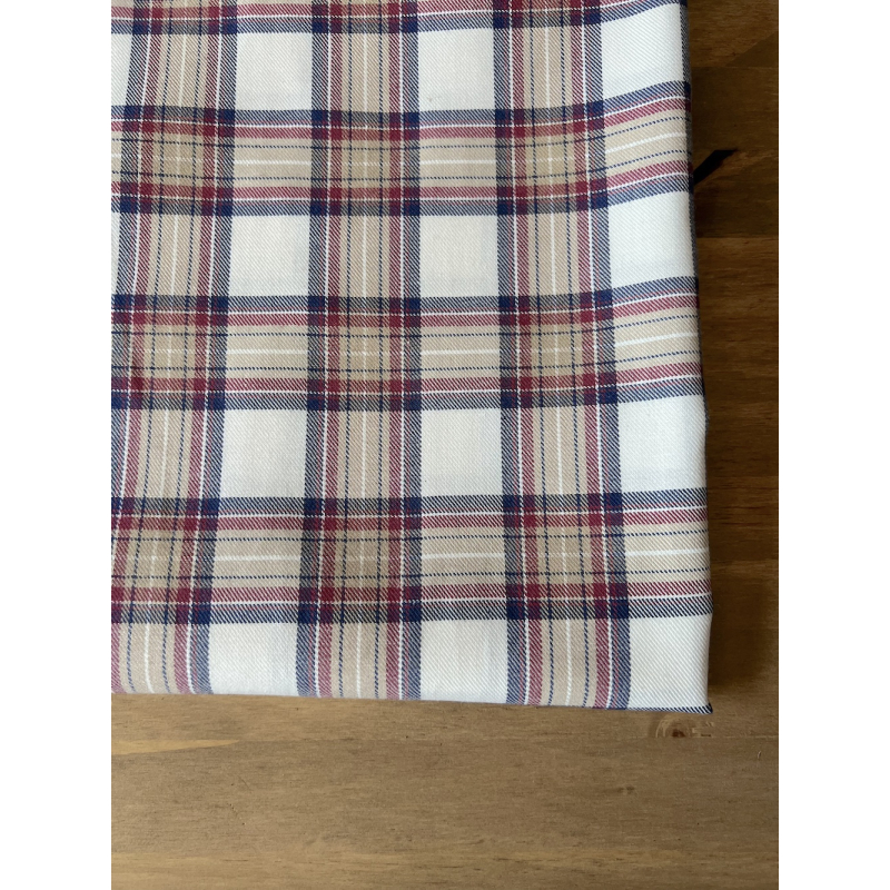 Trevor - Tissu sergé de coton organique tartan