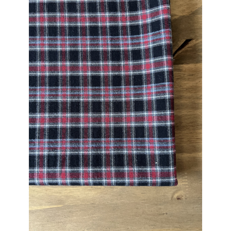 Derek - Tissu sergé de coton gratté organique imprimé tartan