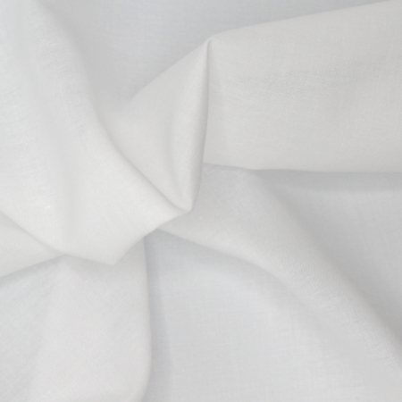 Voile de coton organique uni coloris blanc Voile de coton organique uni coloris blanc