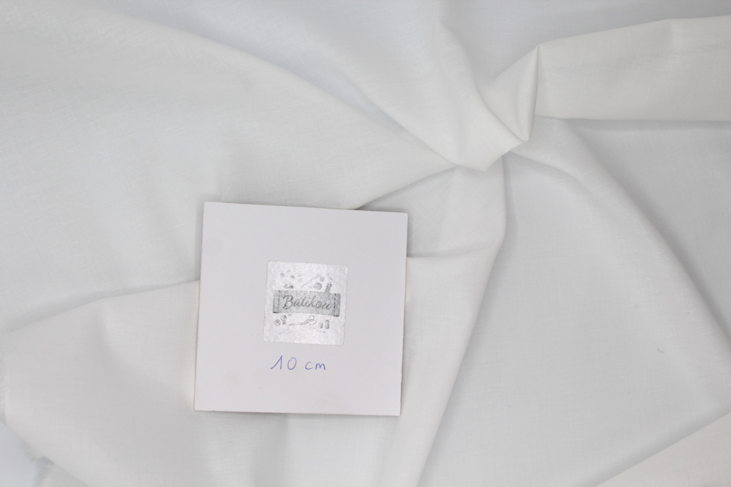 Voile de coton organique uni coloris blanc