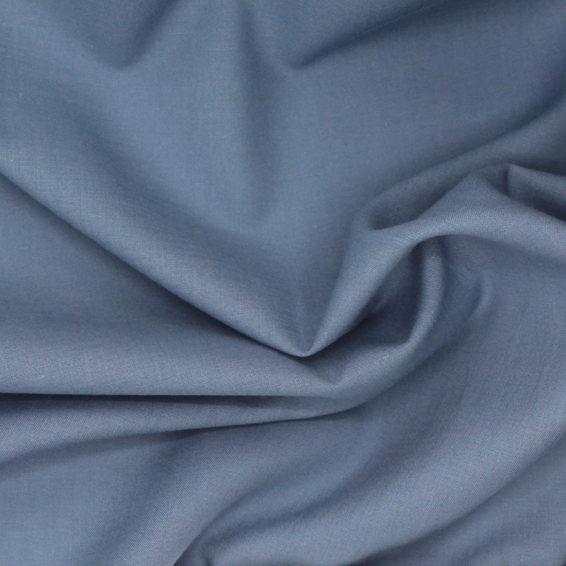 Voile de coton organique uni coloris bleu vénitien