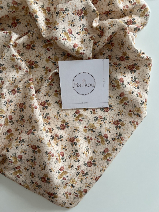 Judith - Seersucker / Coton gaufré doux fond écru motif fleuri Batikou - 7