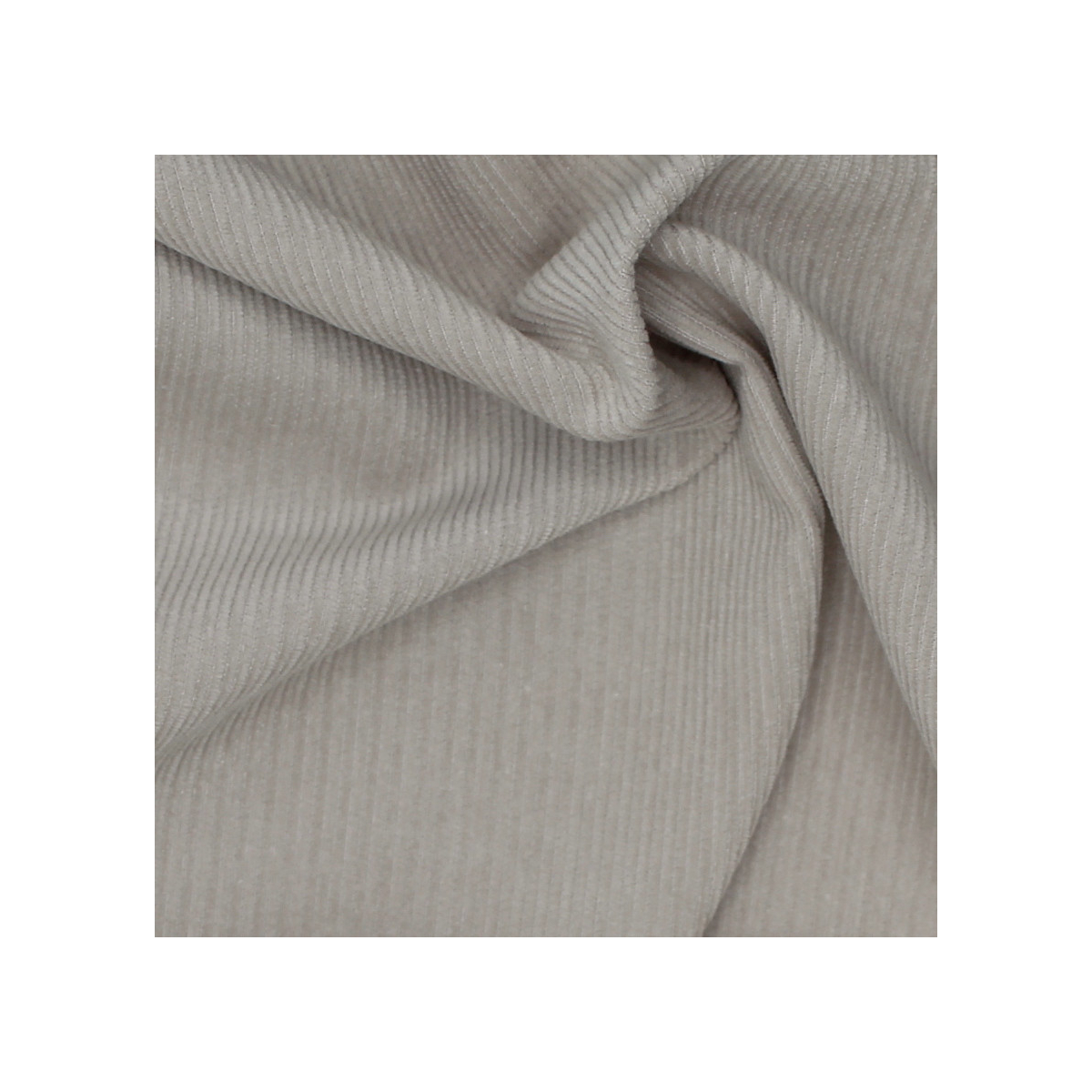 Velours milleraies coton organique coloris grège