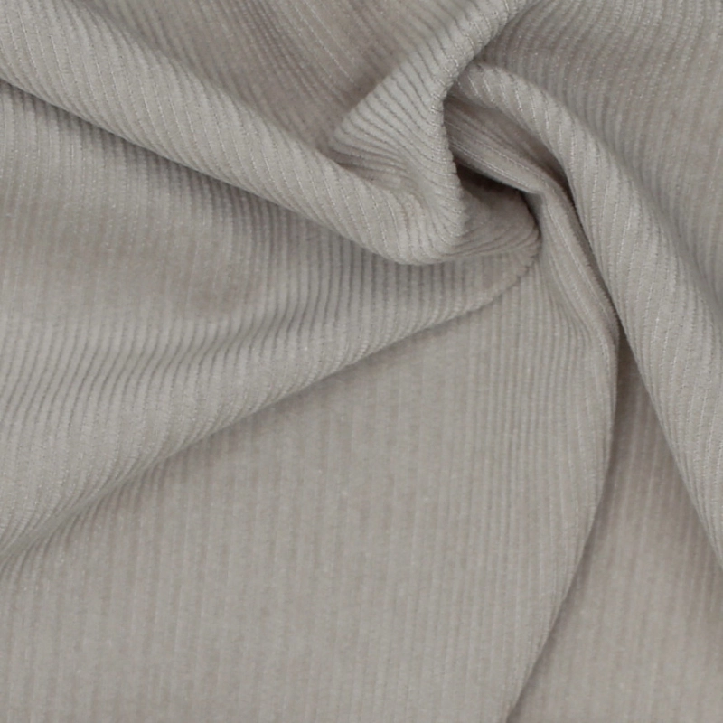 Velours milleraies coton organique coloris grège