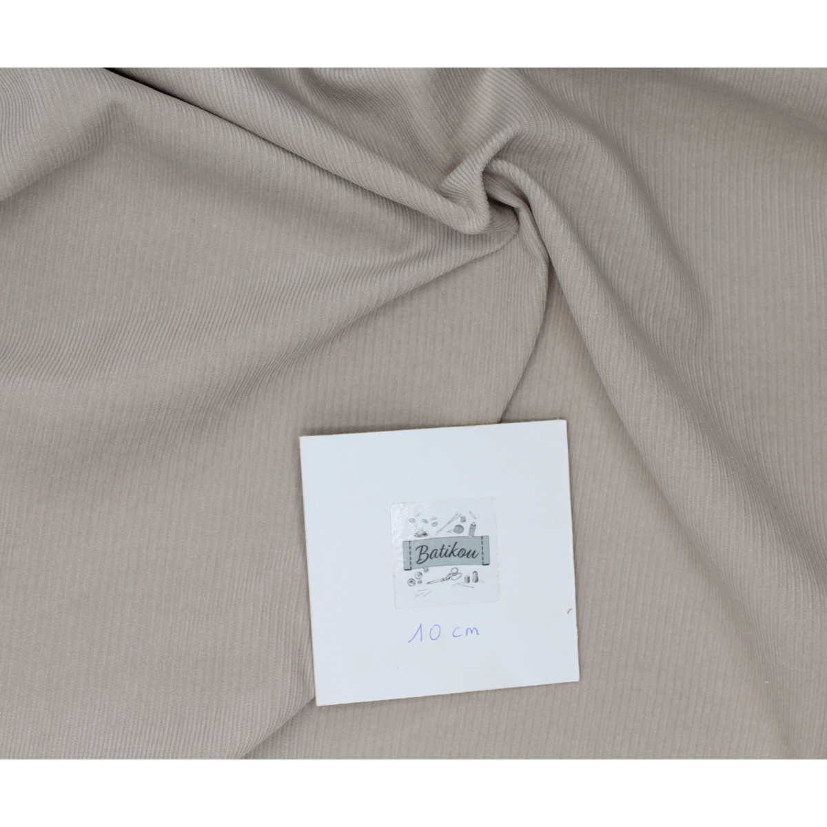 Velours milleraies coton organique coloris grège