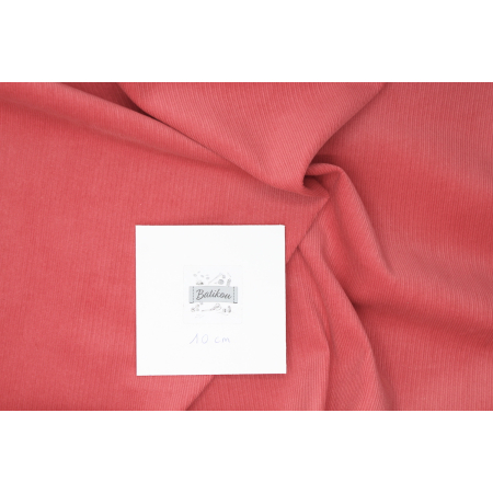 Velours milleraies coton organique coloris corail foncé Velours milleraies coton organique coloris corail foncé
