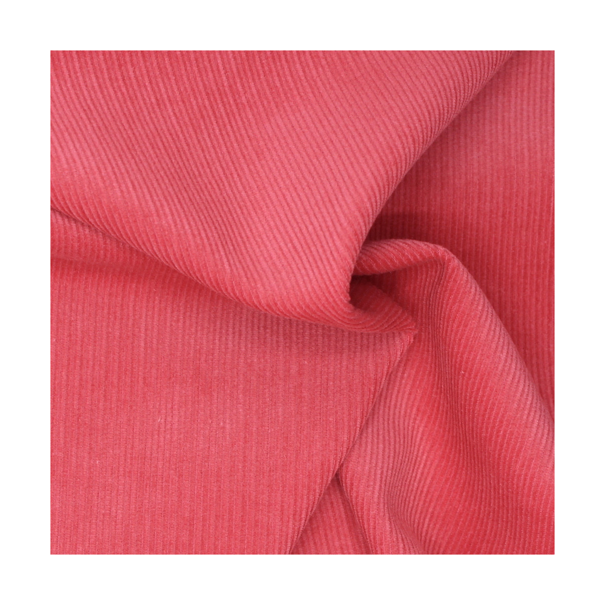 Velours milleraies coton organique coloris corail foncé Velours milleraies coton organique coloris corail foncé