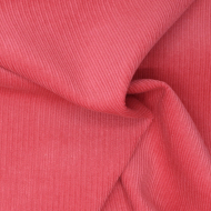 Velours milleraies coton organique coloris corail foncé