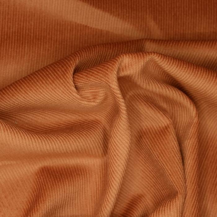 Velours milleraies coton organique coloris écureuil