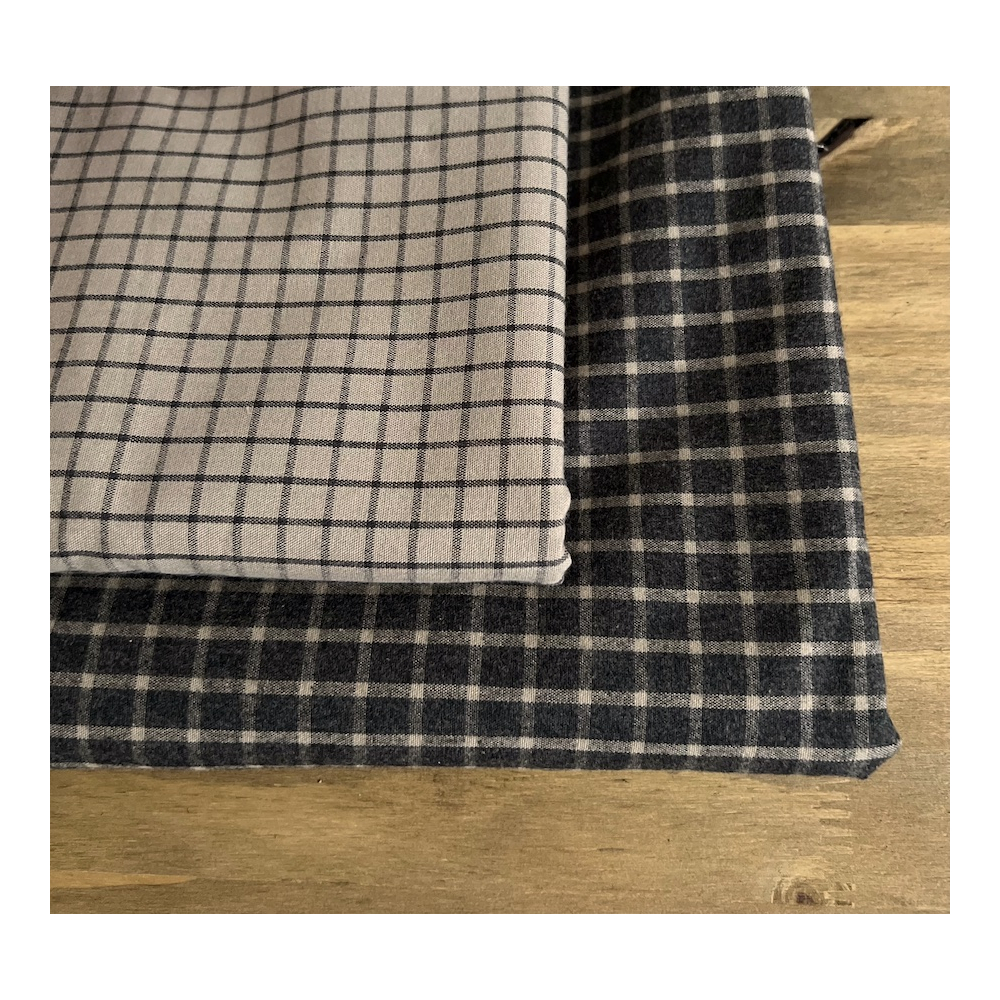 Jules - Popeline de coton tissé carreaux anthracite et cappuccino Tissus issus de l'agriculture biologique  - 6