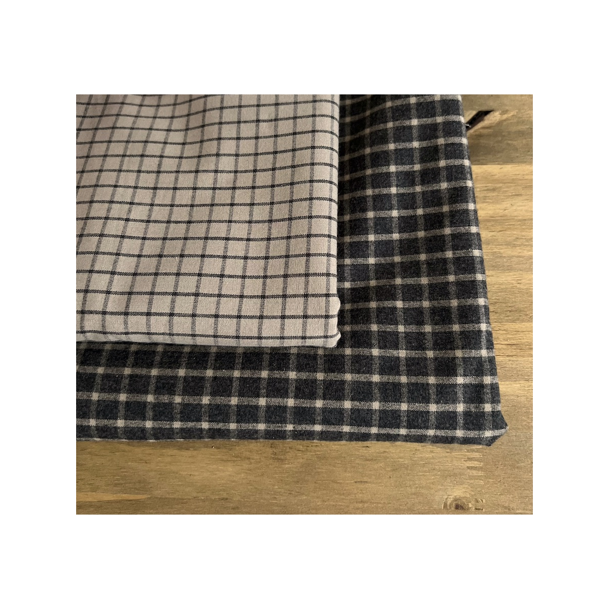 Jules - Popeline de coton tissé carreaux cappuccino et anthracite Tissus issus de l'agriculture biologique  - 6