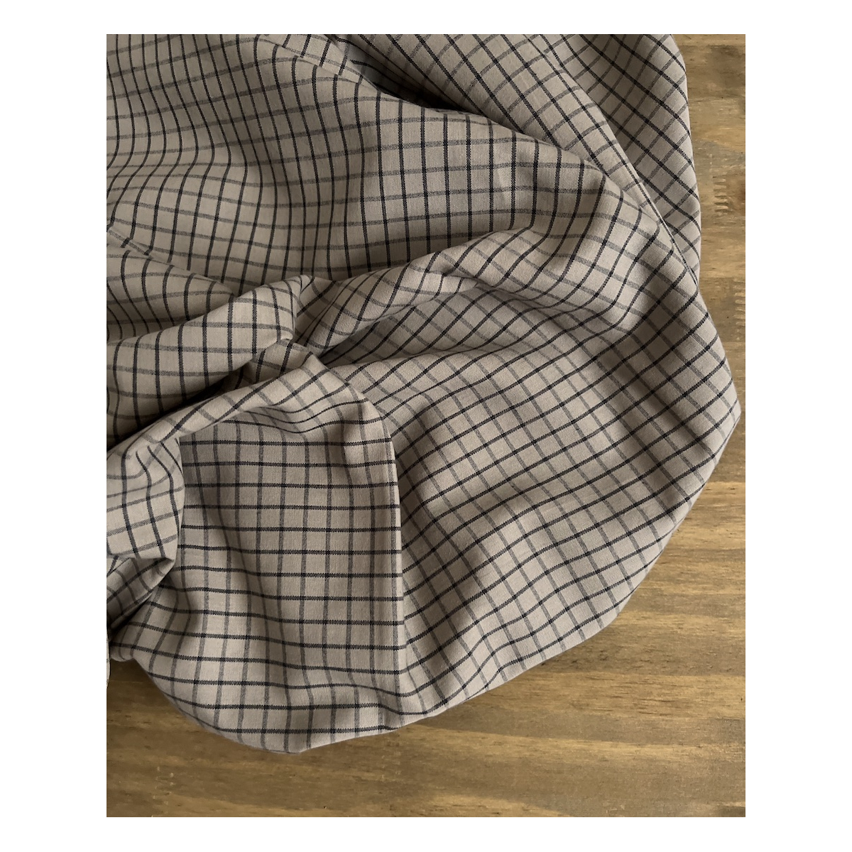 Jules - Popeline de coton tissé carreaux cappuccino et anthracite Tissus issus de l'agriculture biologique  - 4